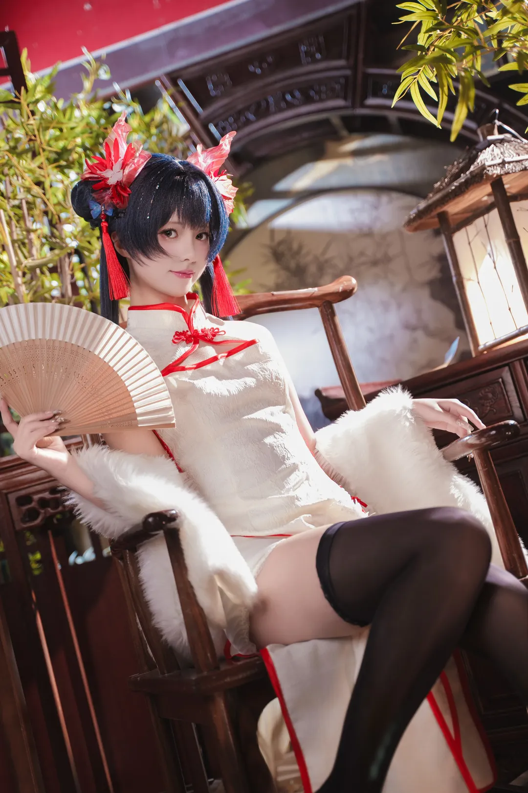 Blue Archive, Misaki cosplay, New Year cosplay, Traditional Chinese style New Year greeting, Chinese style outfit