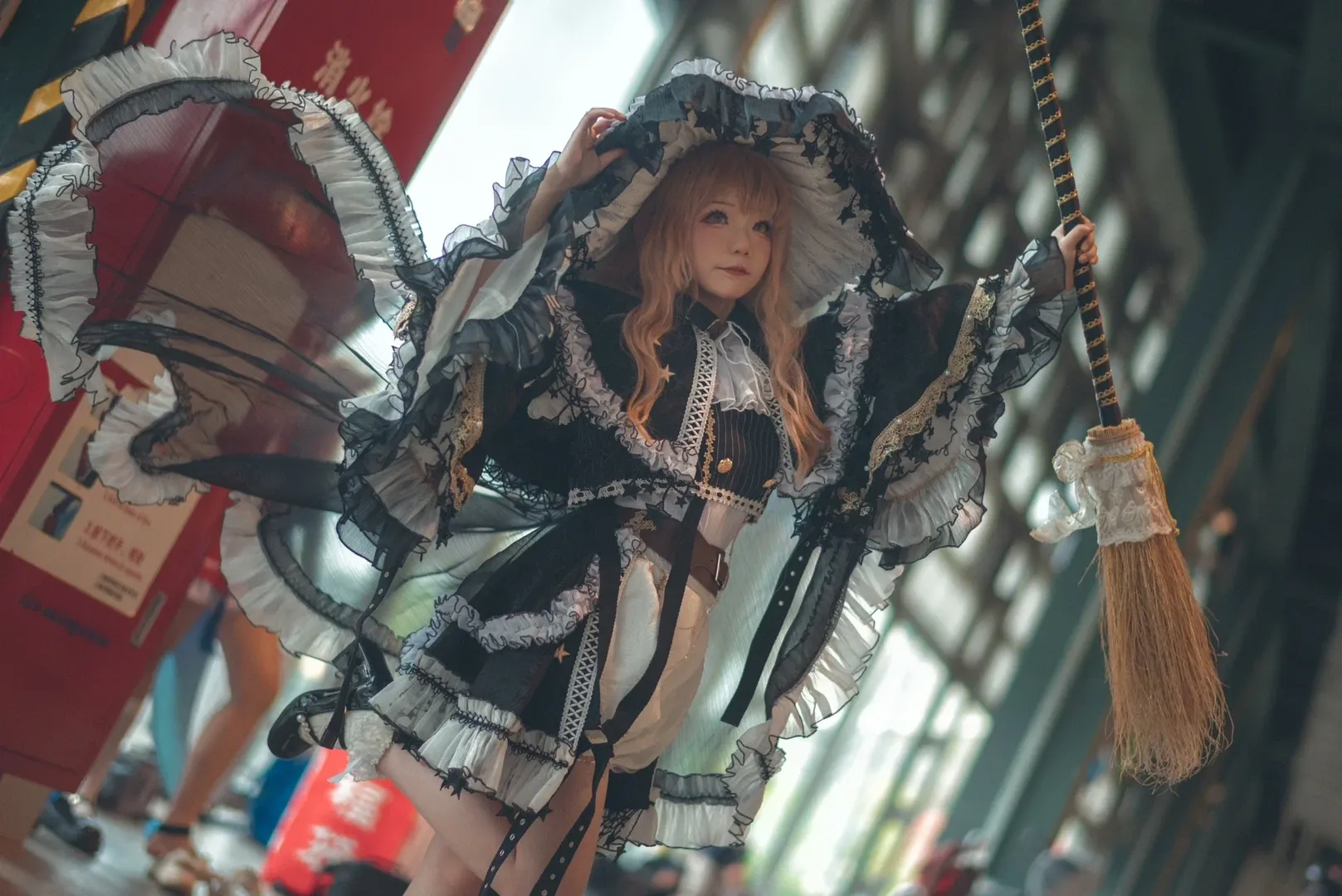魔理沙コスプレ, ホタルACGエキスポ, 白ストッキング, コスプレイベント写真, 東方Project - 6枚目
