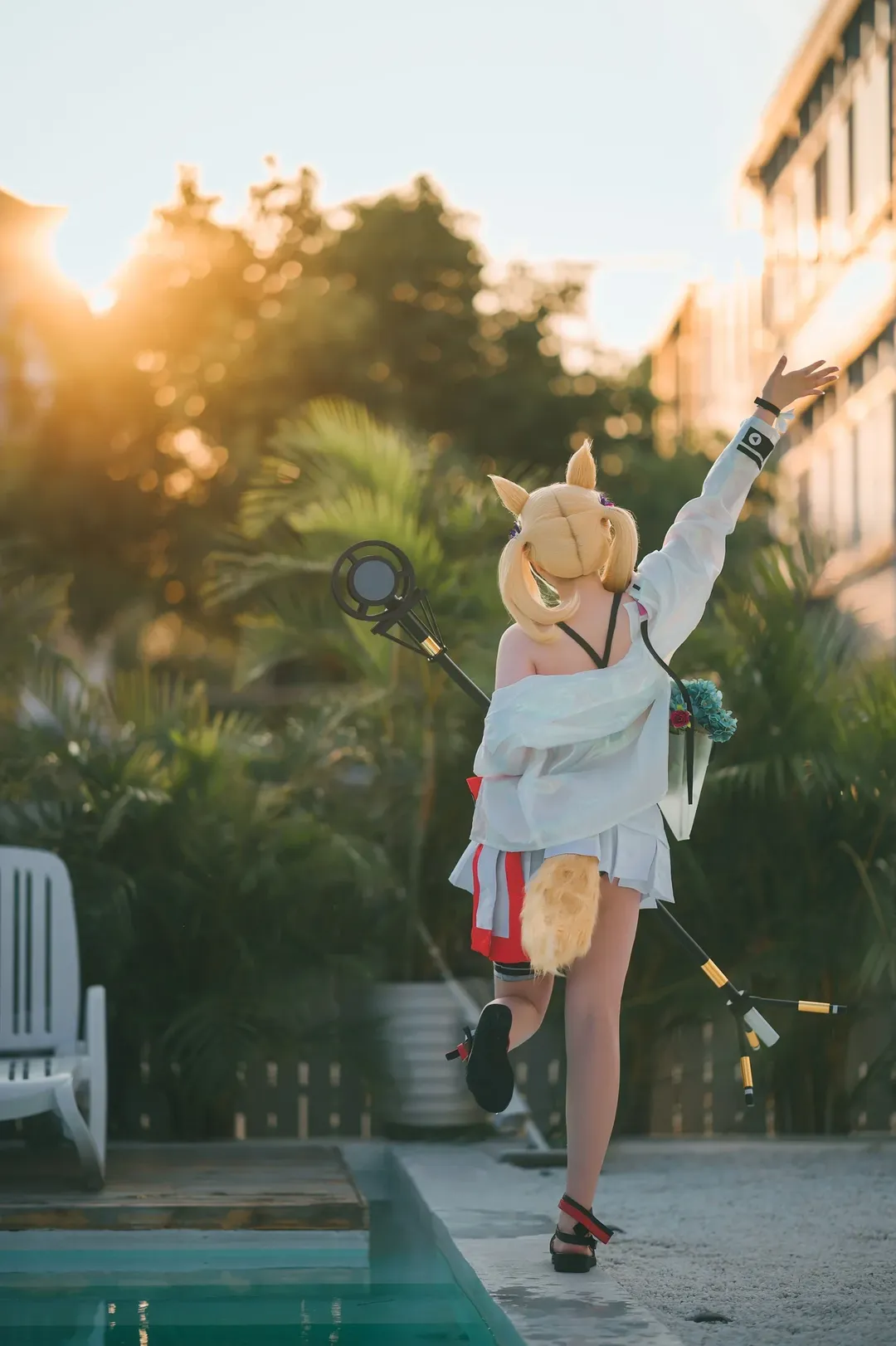 cosplay, 户外摄影, 泳装写真, 明日方舟cos, 兽耳 - 第1张