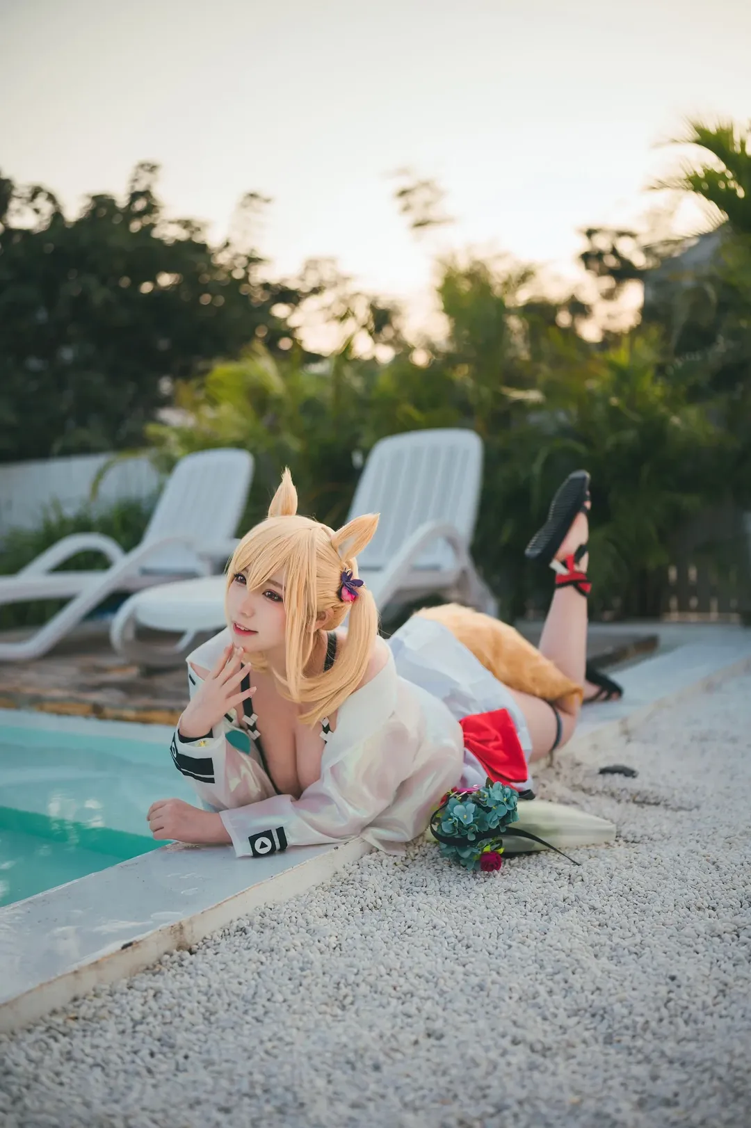cosplay, 户外摄影, 泳装写真, 明日方舟cos, 兽耳 - 第11张