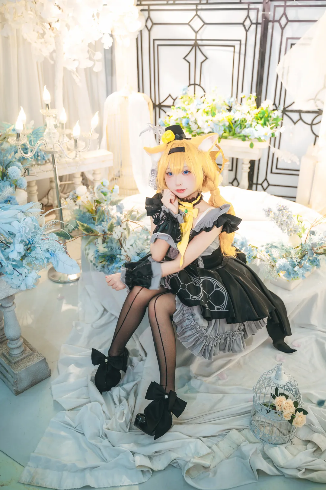 蔚蓝档案, cosplay摄影, 黑丝穿搭, 兽耳娘, 伊洛玛丽cos - 第1张