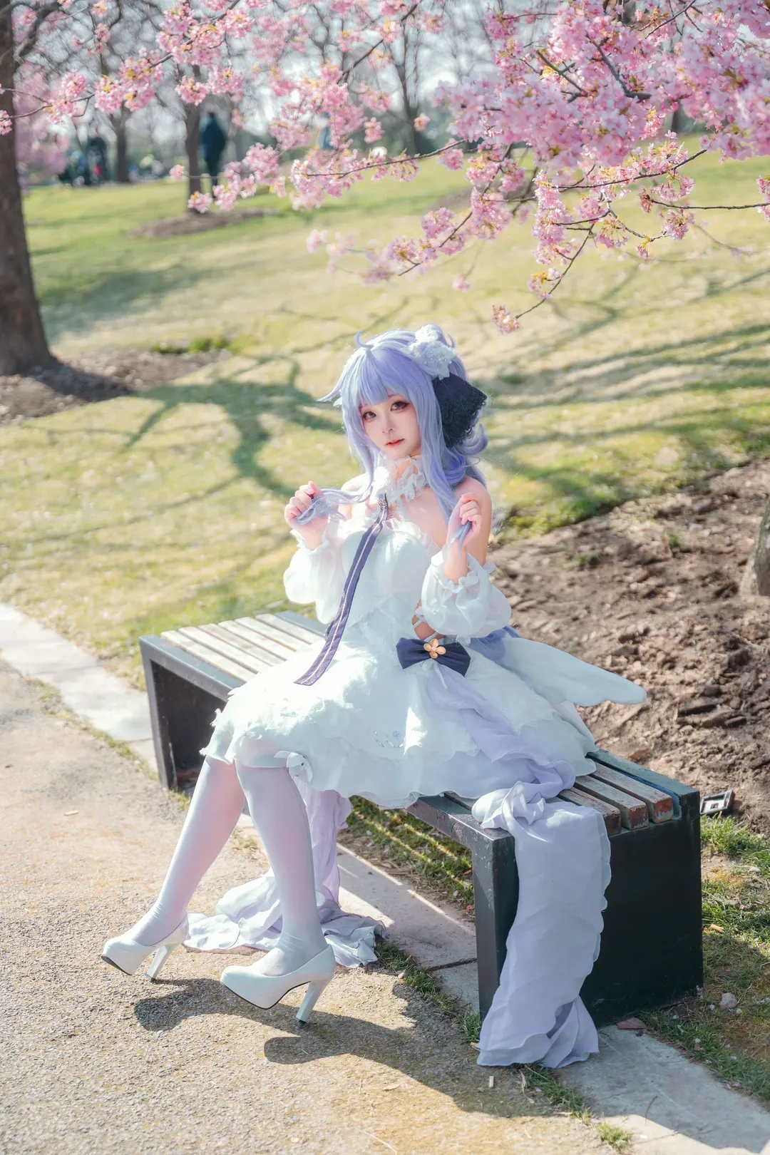碧蓝航线, 白丝, 独角兽cos, 樱花写真, 外景cos
