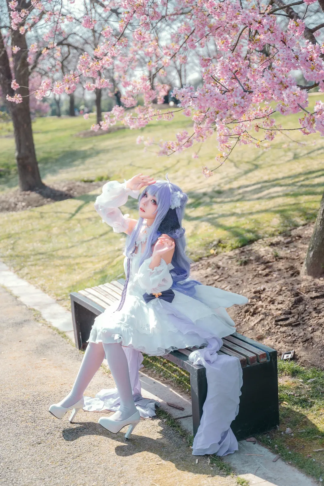 碧蓝航线, 白丝, 独角兽cos, 樱花写真, 外景cos - 第13张