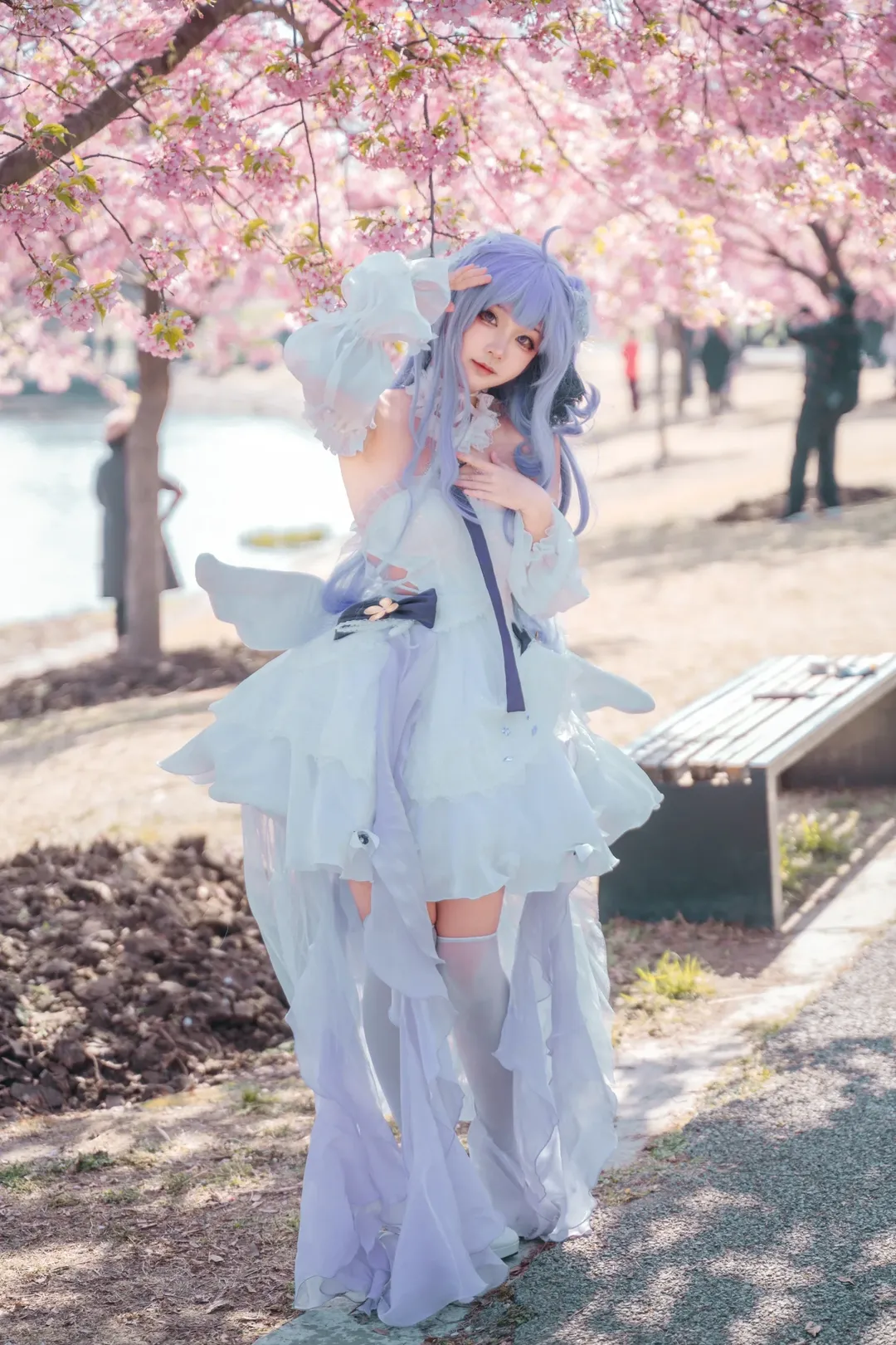 碧蓝航线, 白丝, 独角兽cos, 樱花写真, 外景cos - 第8张