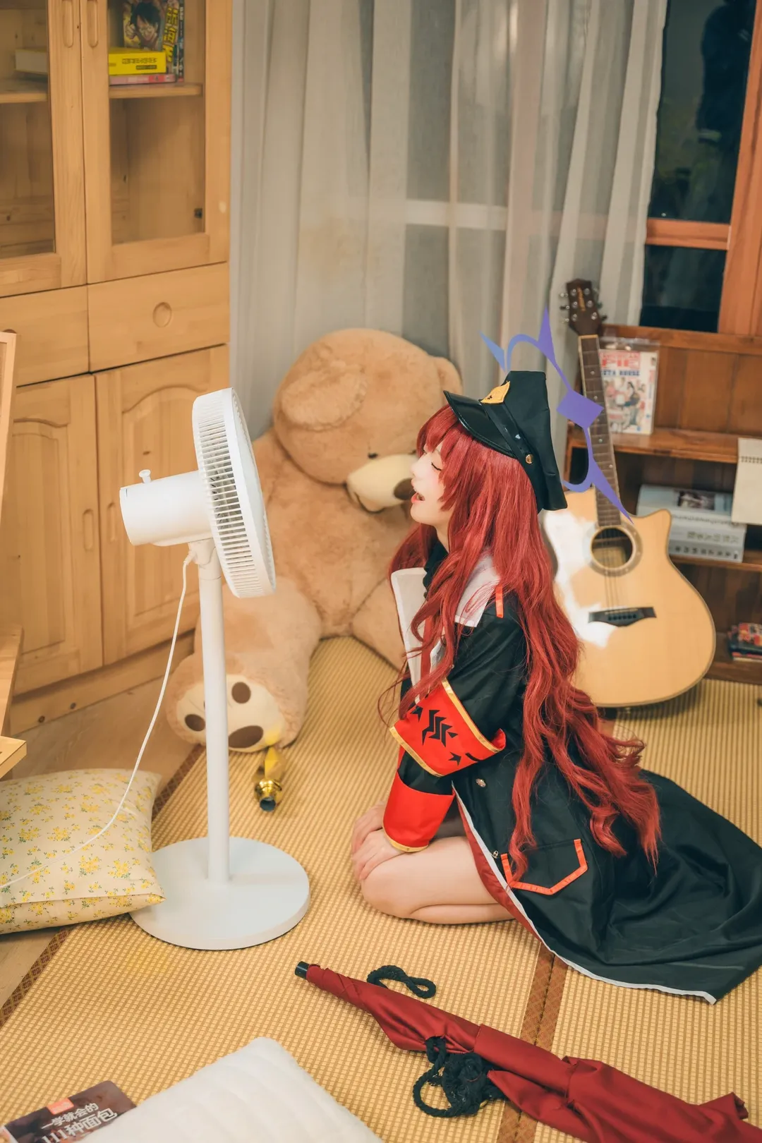 蔚蓝档案, 枣伊吕波cos, 红发造型, 日常cosplay, 氛围感拍照 - 第1张
