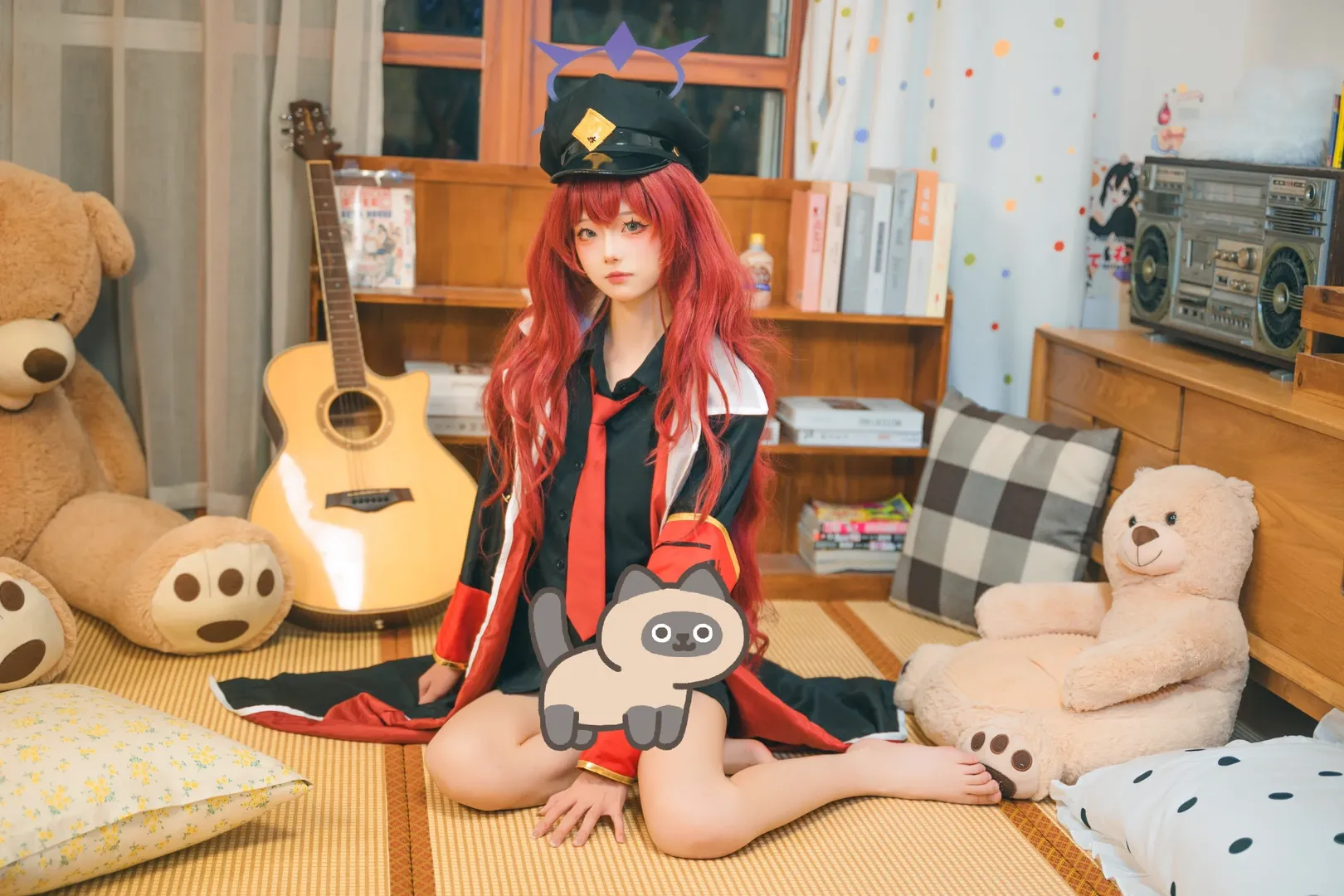蔚蓝档案, 枣伊吕波cos, 红发造型, 日常cosplay, 氛围感拍照 - 第11张