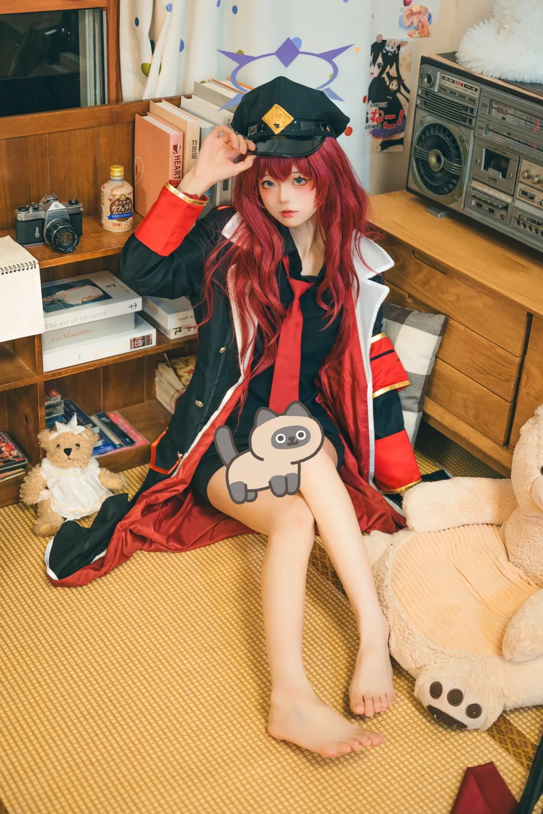 蔚蓝档案, 枣伊吕波cos, 红发造型, 日常cosplay, 氛围感拍照 - 第12张