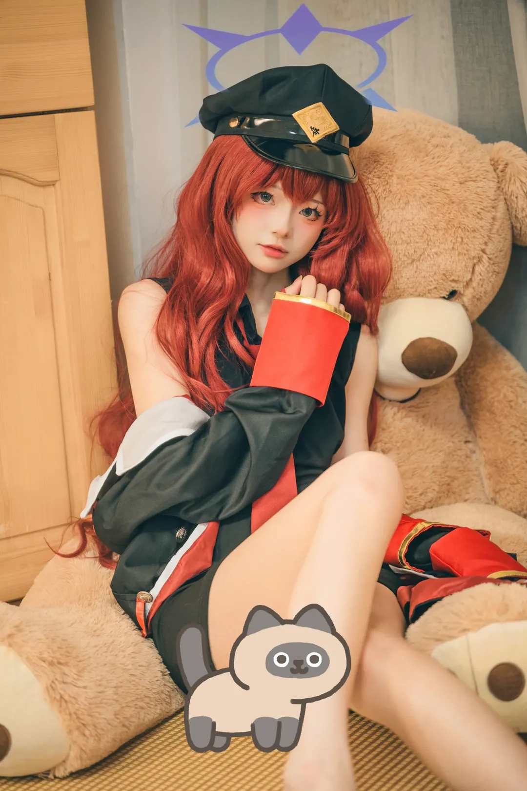 蔚蓝档案, 枣伊吕波cos, 红发造型, 日常cosplay, 氛围感拍照 - 第13张