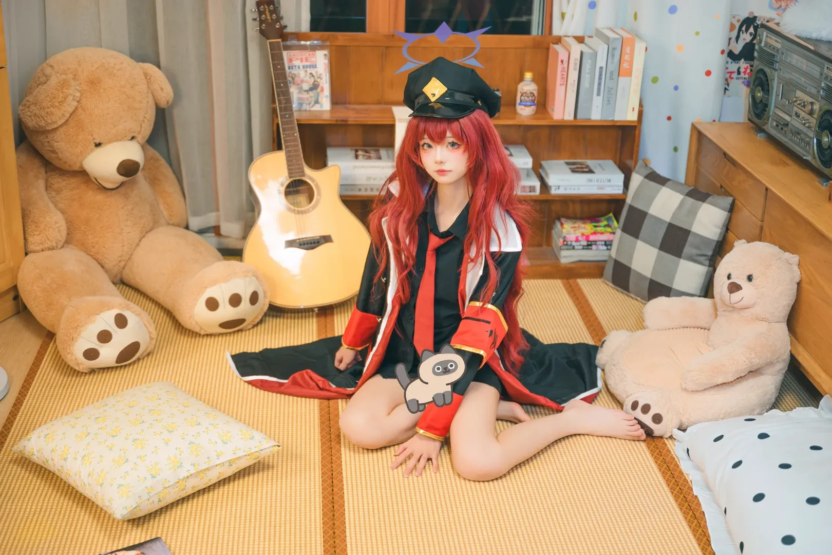 蔚蓝档案, 枣伊吕波cos, 红发造型, 日常cosplay, 氛围感拍照 - 第2张