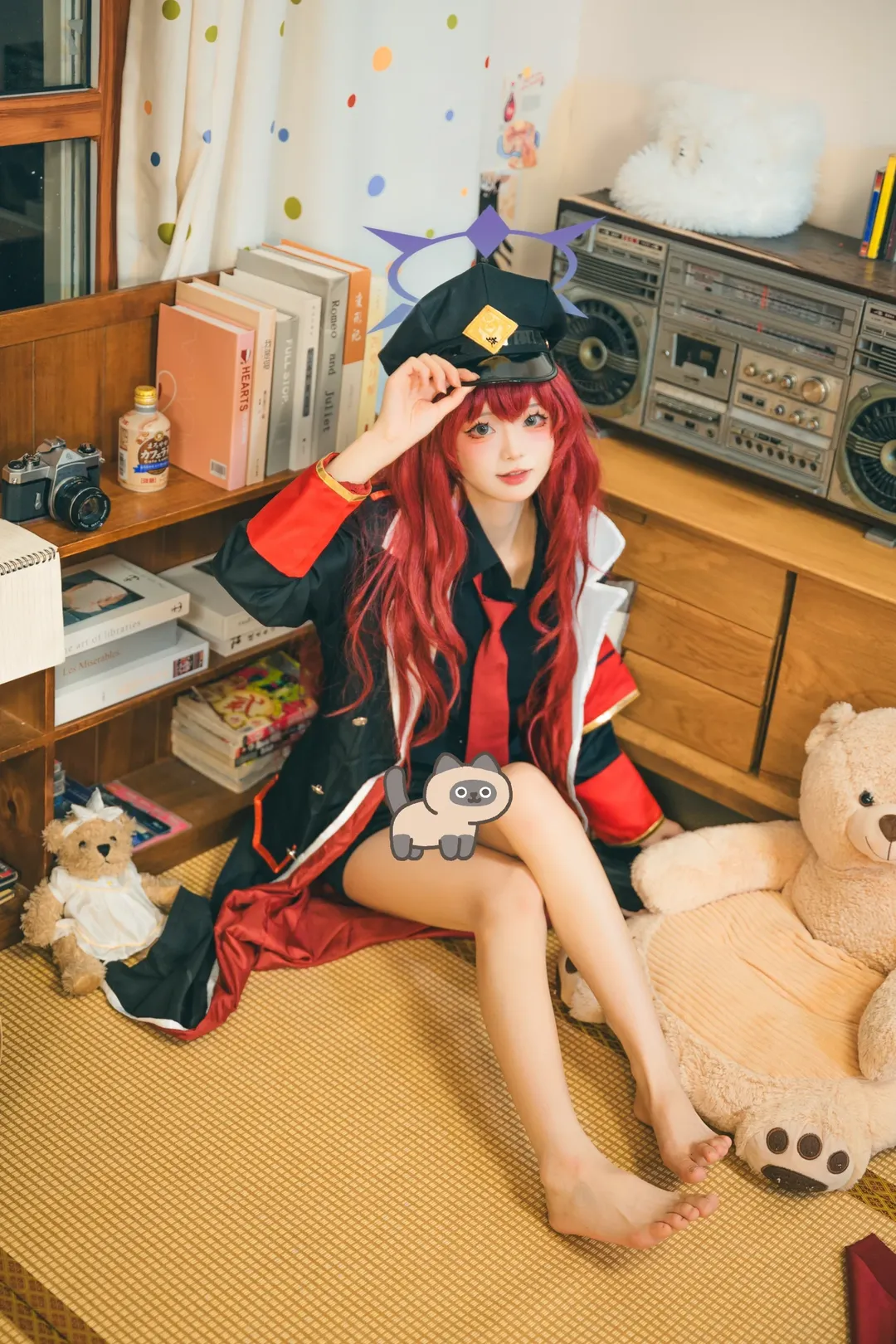 蔚蓝档案, 枣伊吕波cos, 红发造型, 日常cosplay, 氛围感拍照 - 第3张