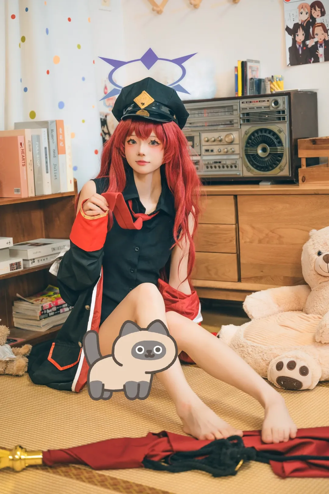 蔚蓝档案, 枣伊吕波cos, 红发造型, 日常cosplay, 氛围感拍照 - 第4张