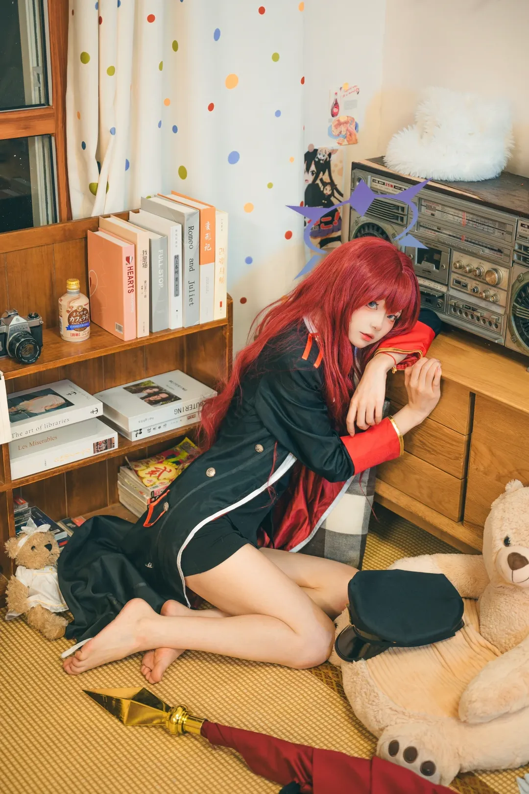 蔚蓝档案, 枣伊吕波cos, 红发造型, 日常cosplay, 氛围感拍照