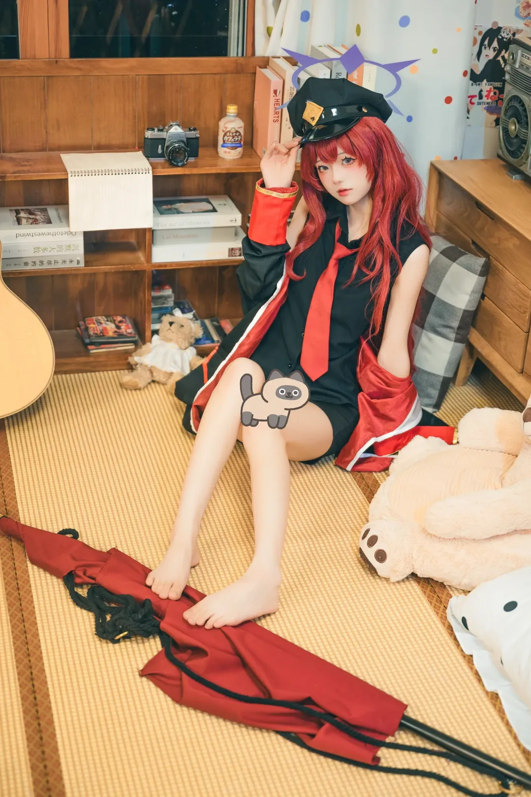 蔚蓝档案, 枣伊吕波cos, 红发造型, 日常cosplay, 氛围感拍照 - 第6张