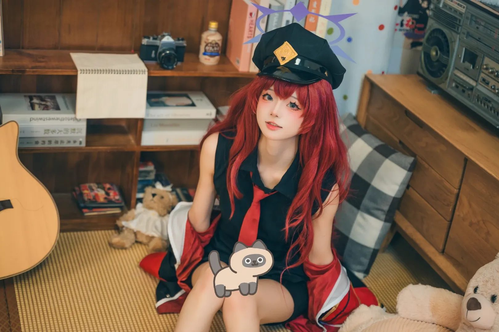 蔚蓝档案, 枣伊吕波cos, 红发造型, 日常cosplay, 氛围感拍照 - 第7张