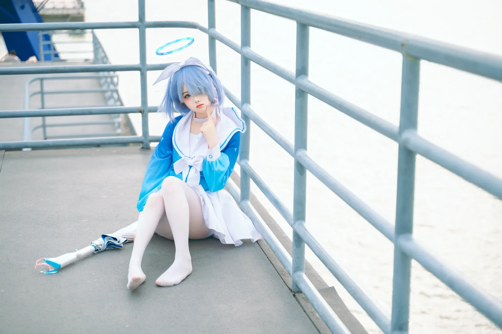蔚藍檔案, 戶外攝影, cosplay日常, 白絲穿搭, 阿羅娜cos - 第4張