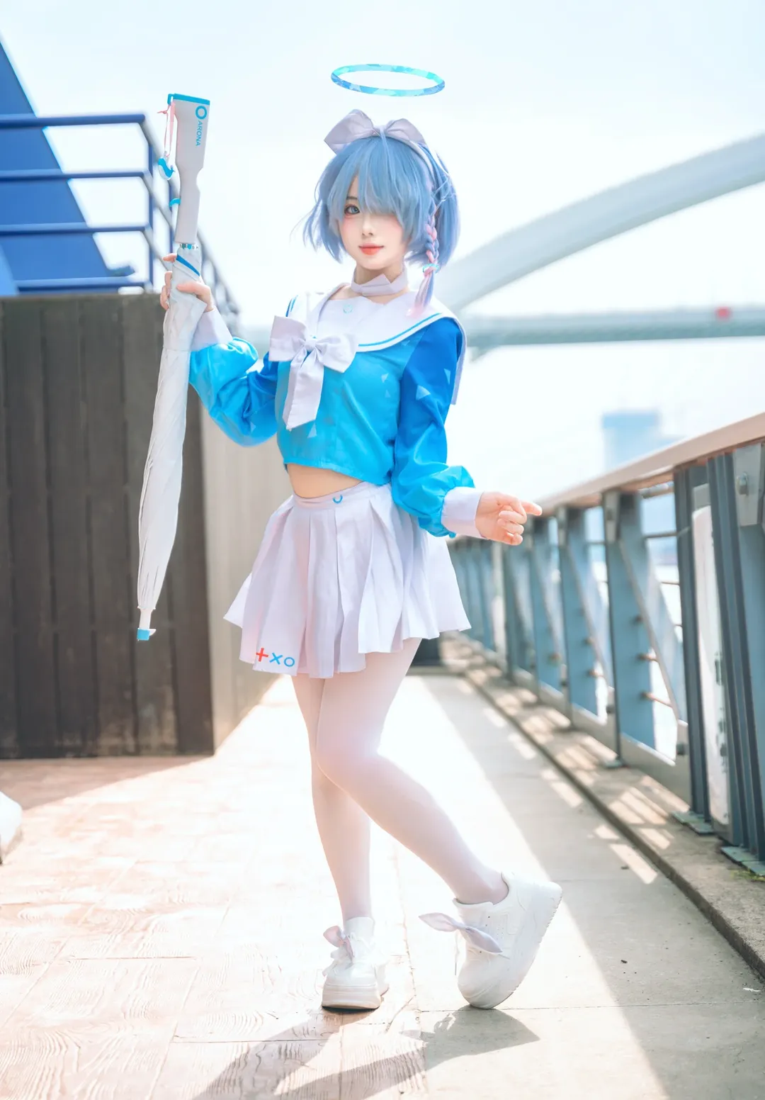 蔚藍檔案, 戶外攝影, cosplay日常, 白絲穿搭, 阿羅娜cos - 第5張