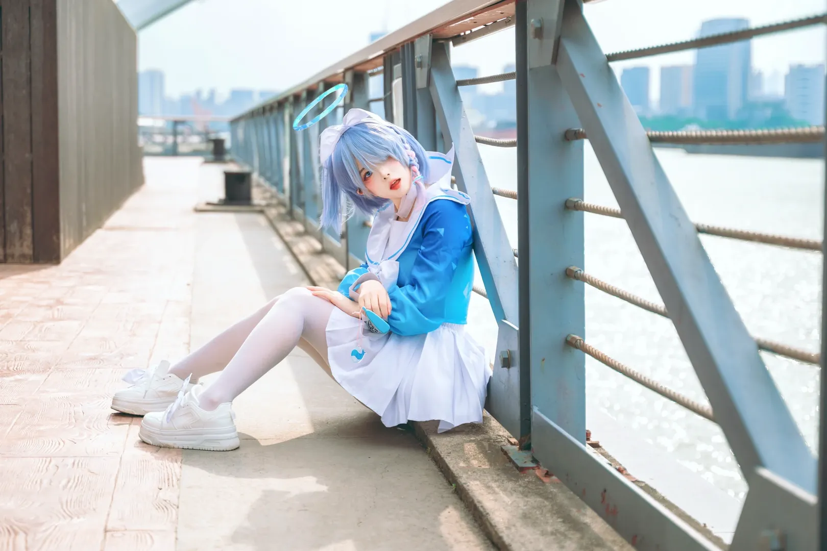 蔚藍檔案, 戶外攝影, cosplay日常, 白絲穿搭, 阿羅娜cos - 第6張