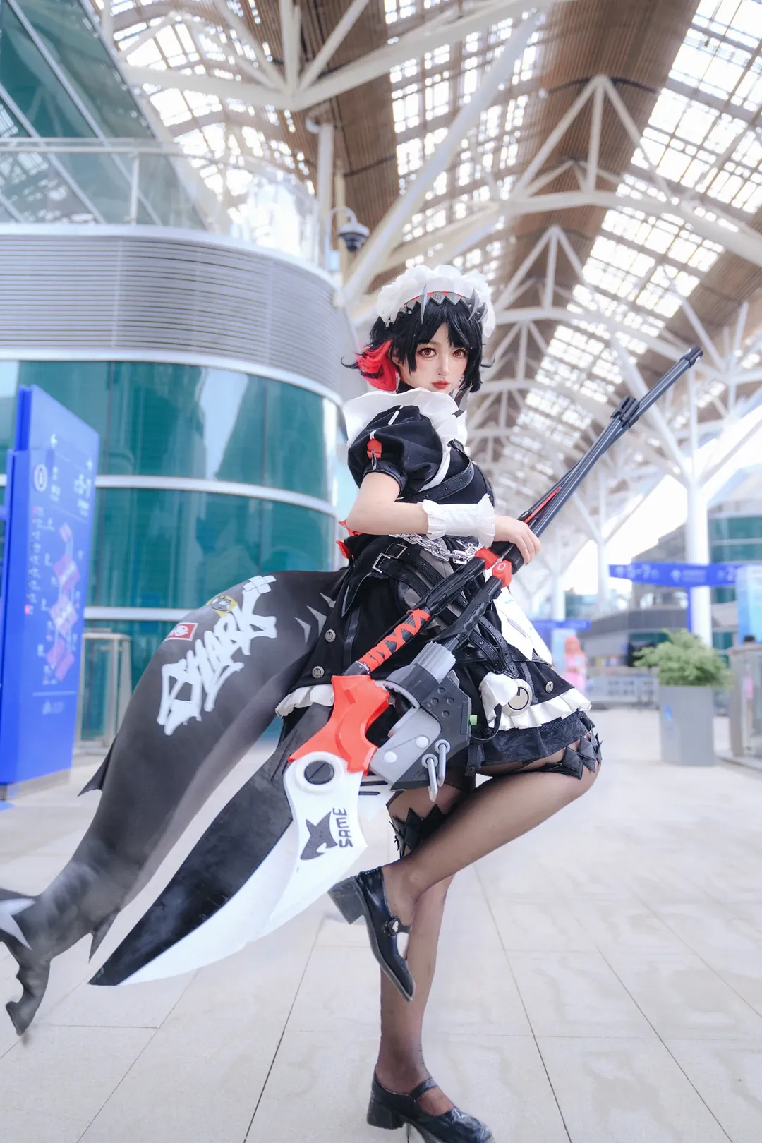 绝区零, 女仆装, 艾莲乔cos, 鲨鱼妹, 黑丝cosplay - 第1张