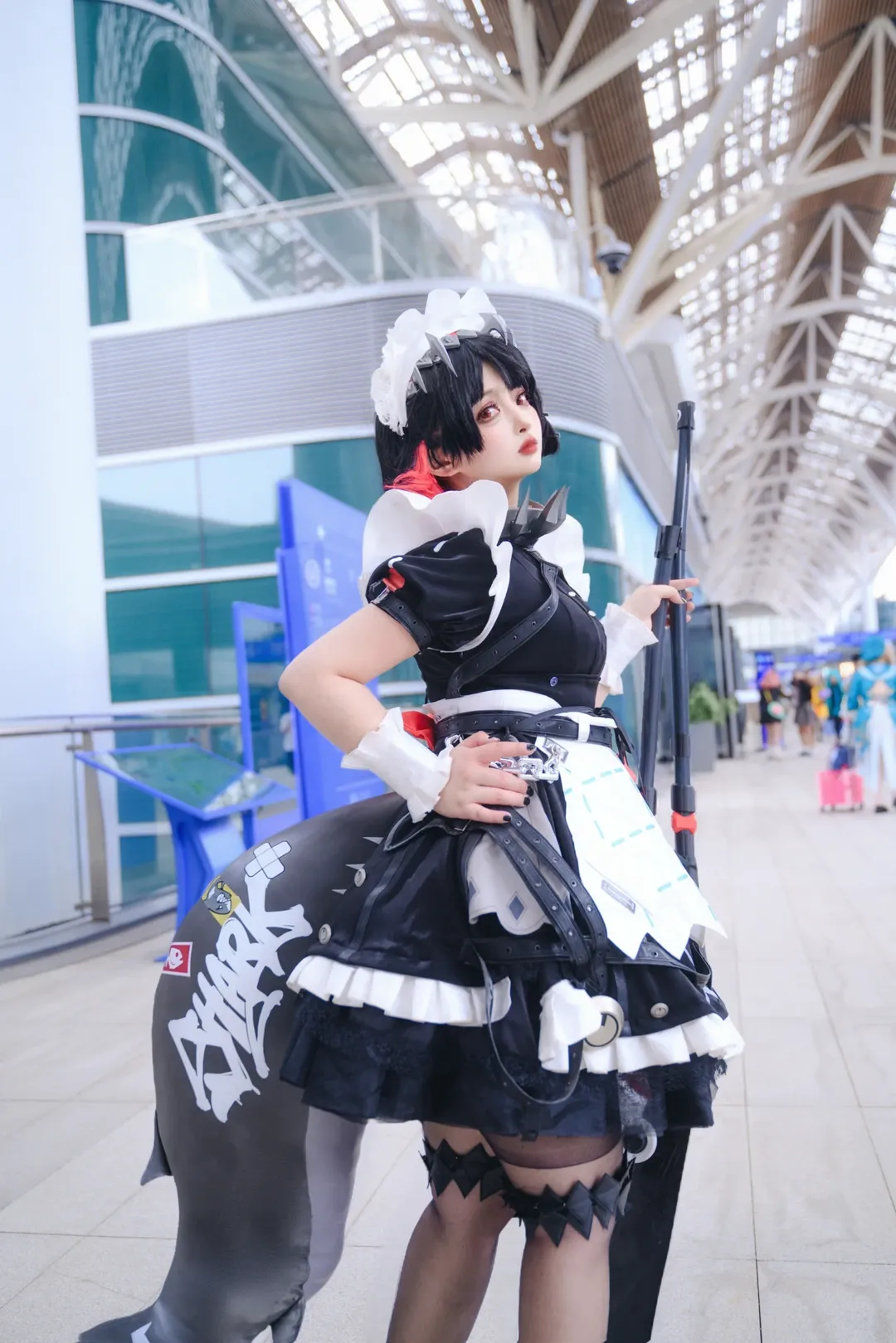 绝区零, 女仆装, 艾莲乔cos, 鲨鱼妹, 黑丝cosplay - 第2张