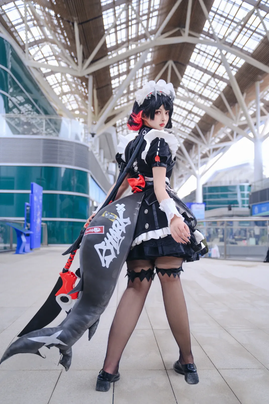 绝区零, 女仆装, 艾莲乔cos, 鲨鱼妹, 黑丝cosplay - 第4张