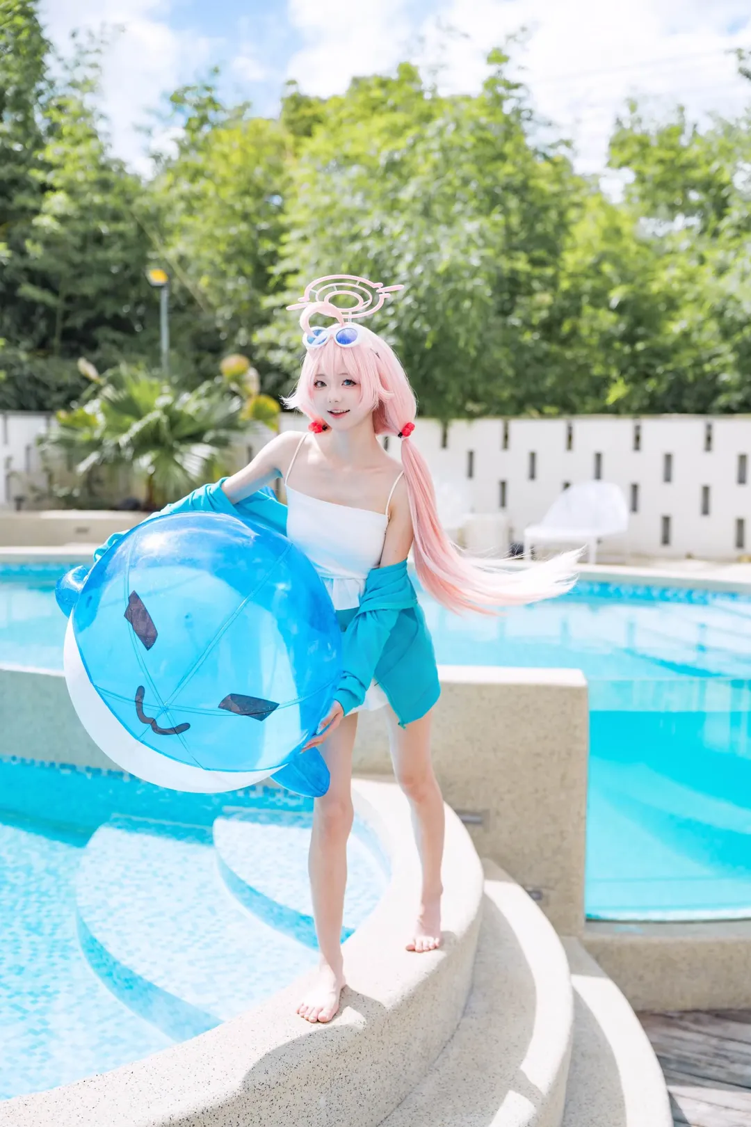 cosplay, 蔚蓝档案, 小鸟游星野cos, 夏日写真, 泳装户外 - 第1张