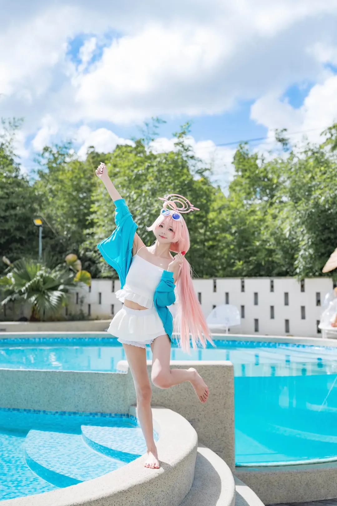 cosplay, 蔚蓝档案, 小鸟游星野cos, 夏日写真, 泳装户外 - 第2张