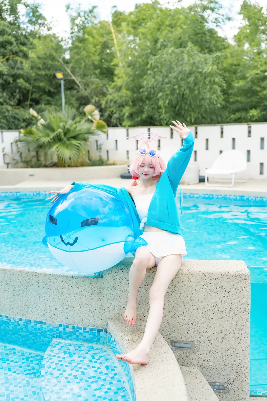 cosplay, 蔚蓝档案, 小鸟游星野cos, 夏日写真, 泳装户外 - 第4张