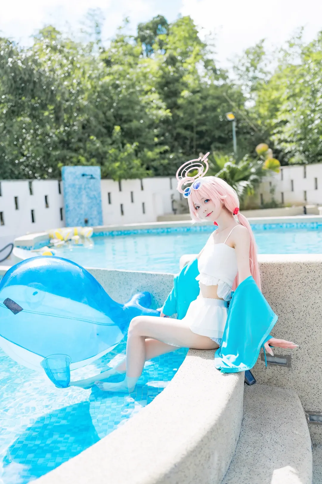 cosplay, 蔚蓝档案, 小鸟游星野cos, 夏日写真, 泳装户外