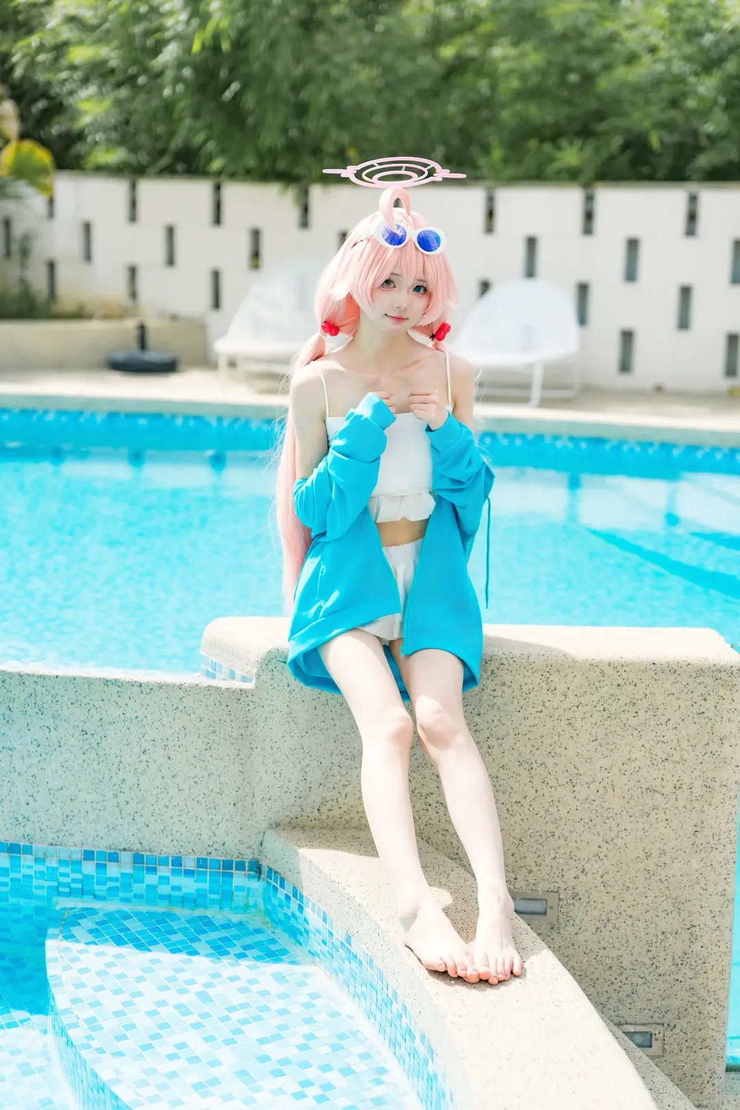 cosplay, 蔚蓝档案, 小鸟游星野cos, 夏日写真, 泳装户外 - 第7张