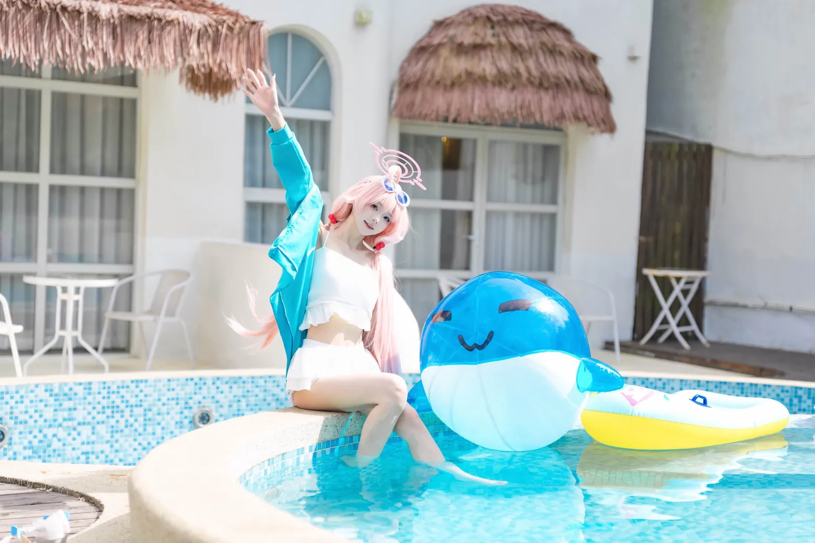 cosplay, 蔚蓝档案, 小鸟游星野cos, 夏日写真, 泳装户外 - 第9张
