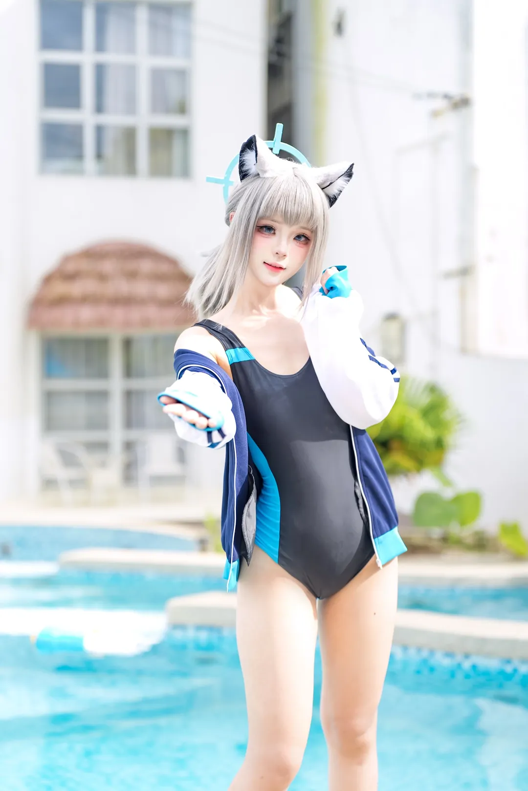 二次元少女, 蔚蓝档案, Cosplay摄影, 砂狼白子cos, 夏日泳装 - 第2张