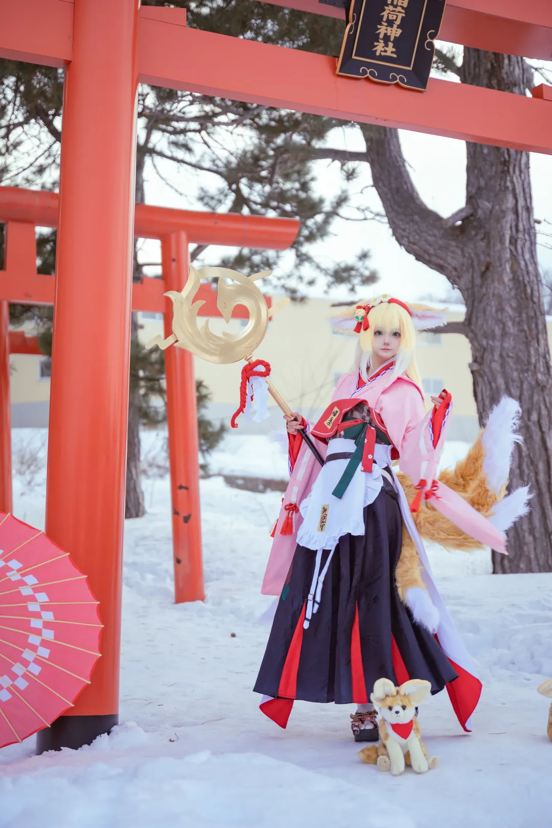 和风, 明日方舟, 雪景, 神社, 铃兰cos