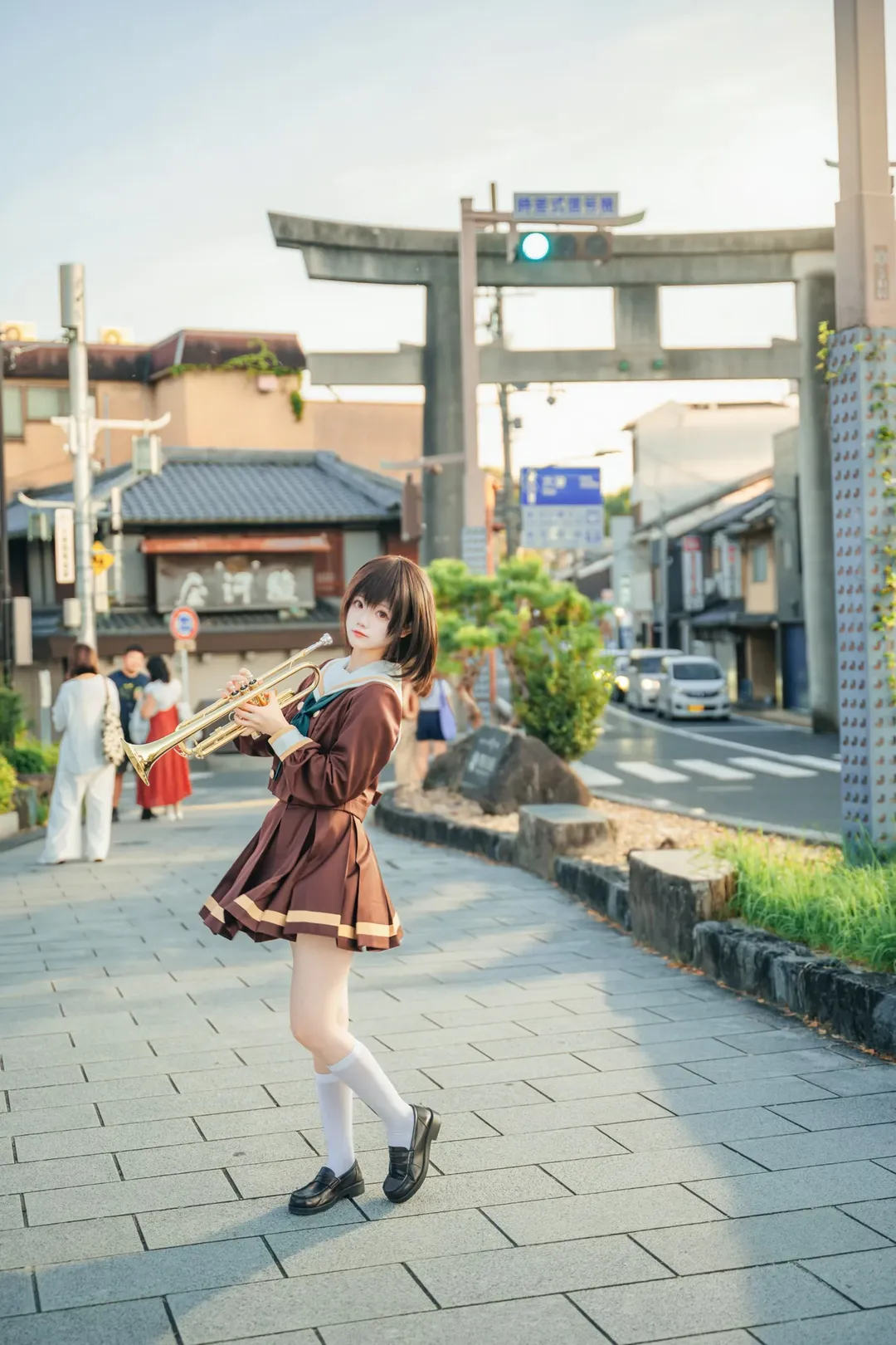 コスプレ撮影, 制服コーデ, 響け！ユーフォニアム, 白タイツコスプレ, 中世谷香織 コスプレ