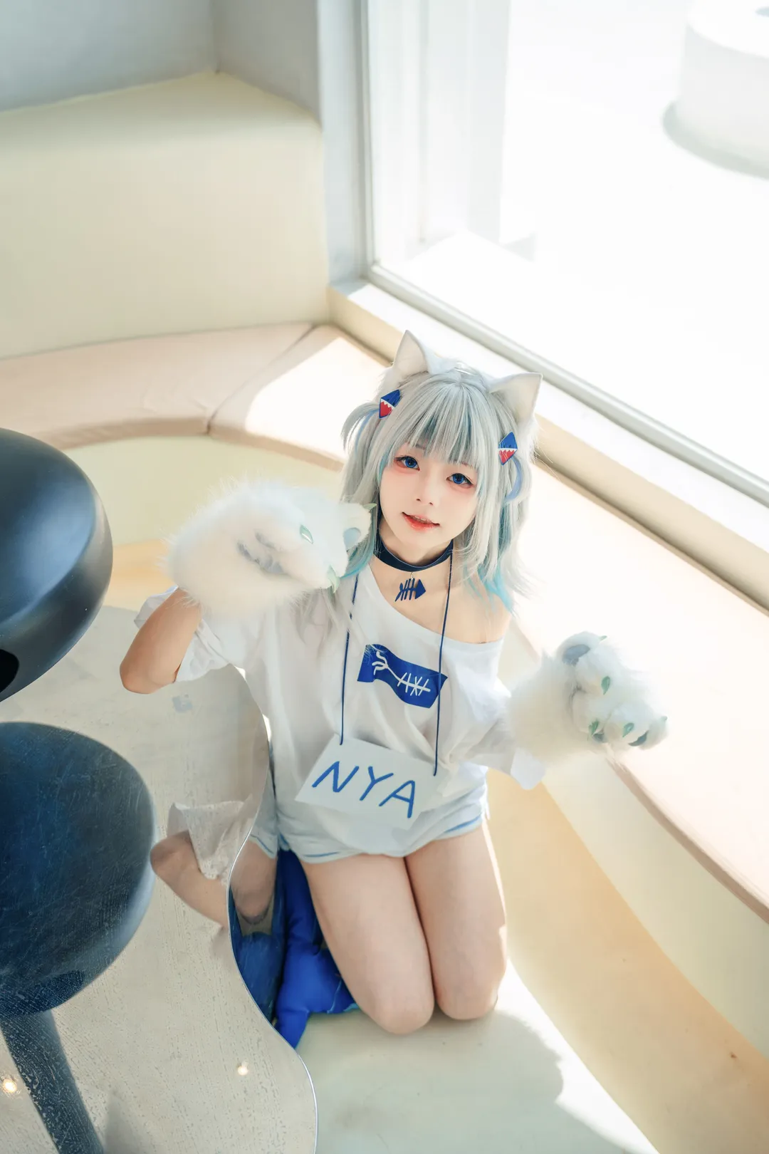 二次元摄影, 兽耳, 白袜, 嘎呜古拉cos, 古拉 - 第1张