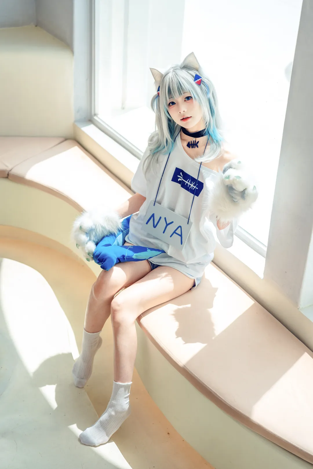 二次元摄影, 兽耳, 白袜, 嘎呜古拉cos, 古拉 - 第6张