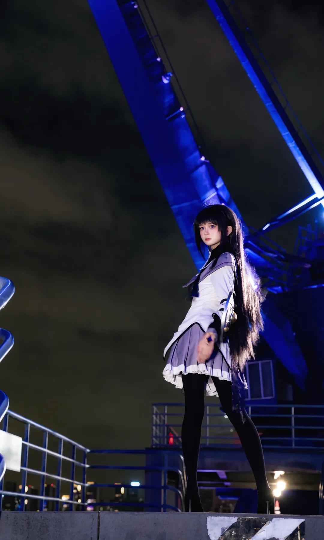 魔法少女小圆, 黑丝, 夜景摄影, 索尼A7M5, 晓美焰cos - 第2张