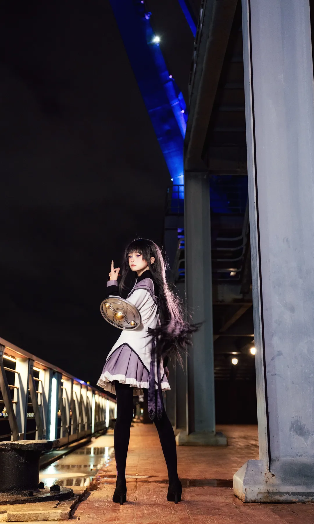 魔法少女小圆, 黑丝, 夜景摄影, 索尼A7M5, 晓美焰cos - 第7张