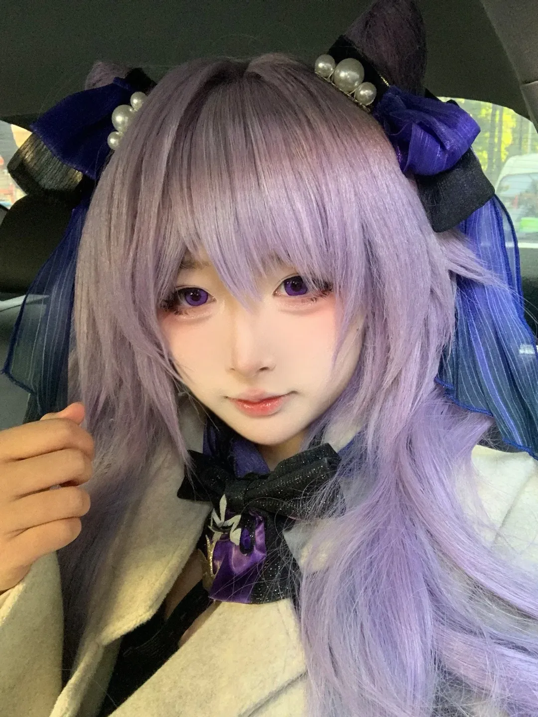 原神, 刻晴cos, cosplay穿搭, 紫发美瞳, 牛杂师傅
