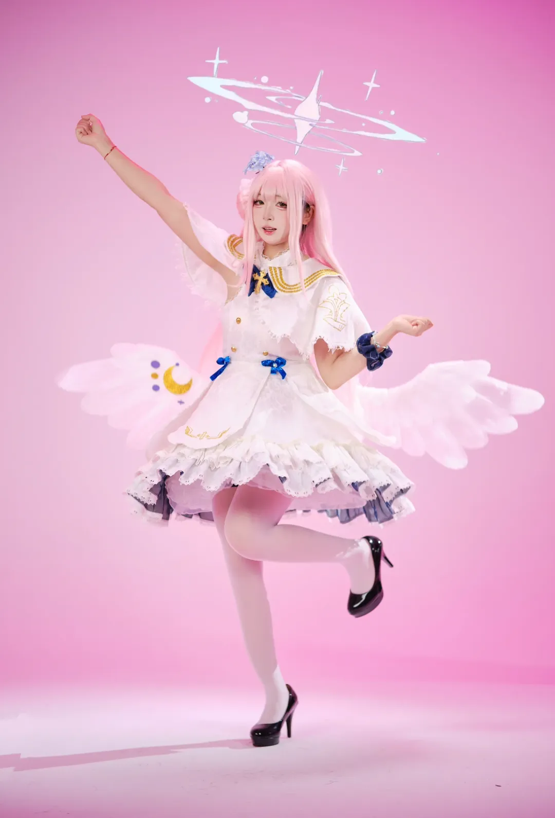 碧蓝档案, 圣园未花cos, 白丝, cosplay摄影, 反差萌cos - 第2张
