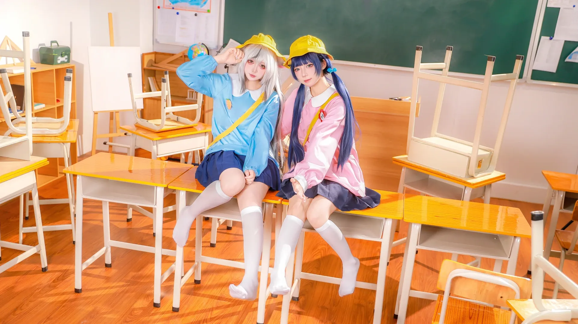 Blue Archive, Ryuge Kisaki cosplay, Sunohara Kokona cosplay, White tights cosplay, Kindergarten cosplay