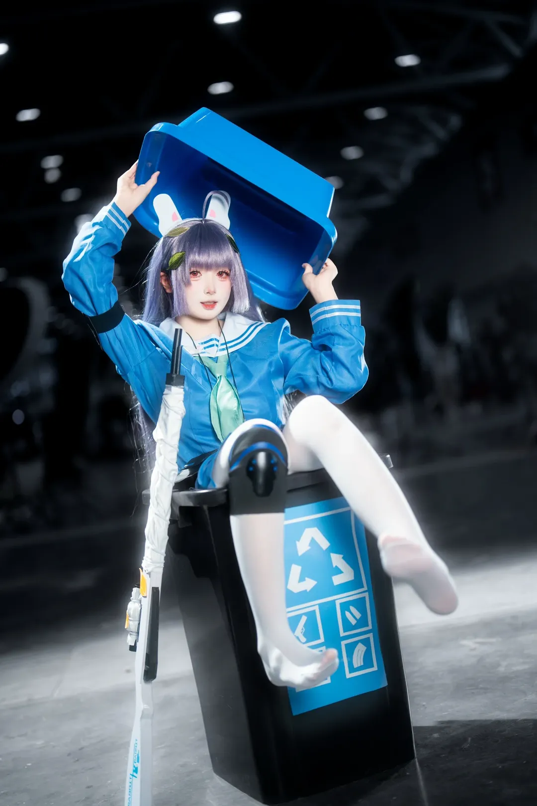 cosplay, 蔚蓝档案, 兔耳, 白丝, 霞沢美游cos - 第3张