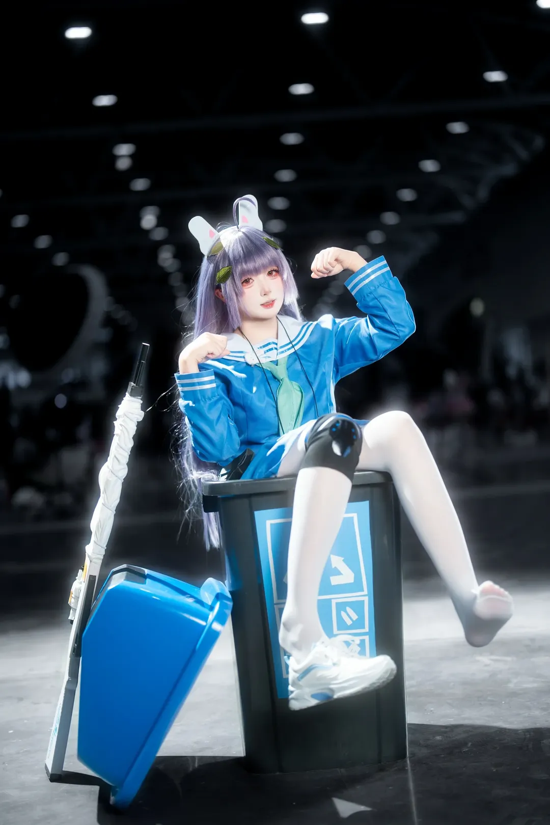 cosplay, 蔚蓝档案, 兔耳, 白丝, 霞沢美游cos - 第4张