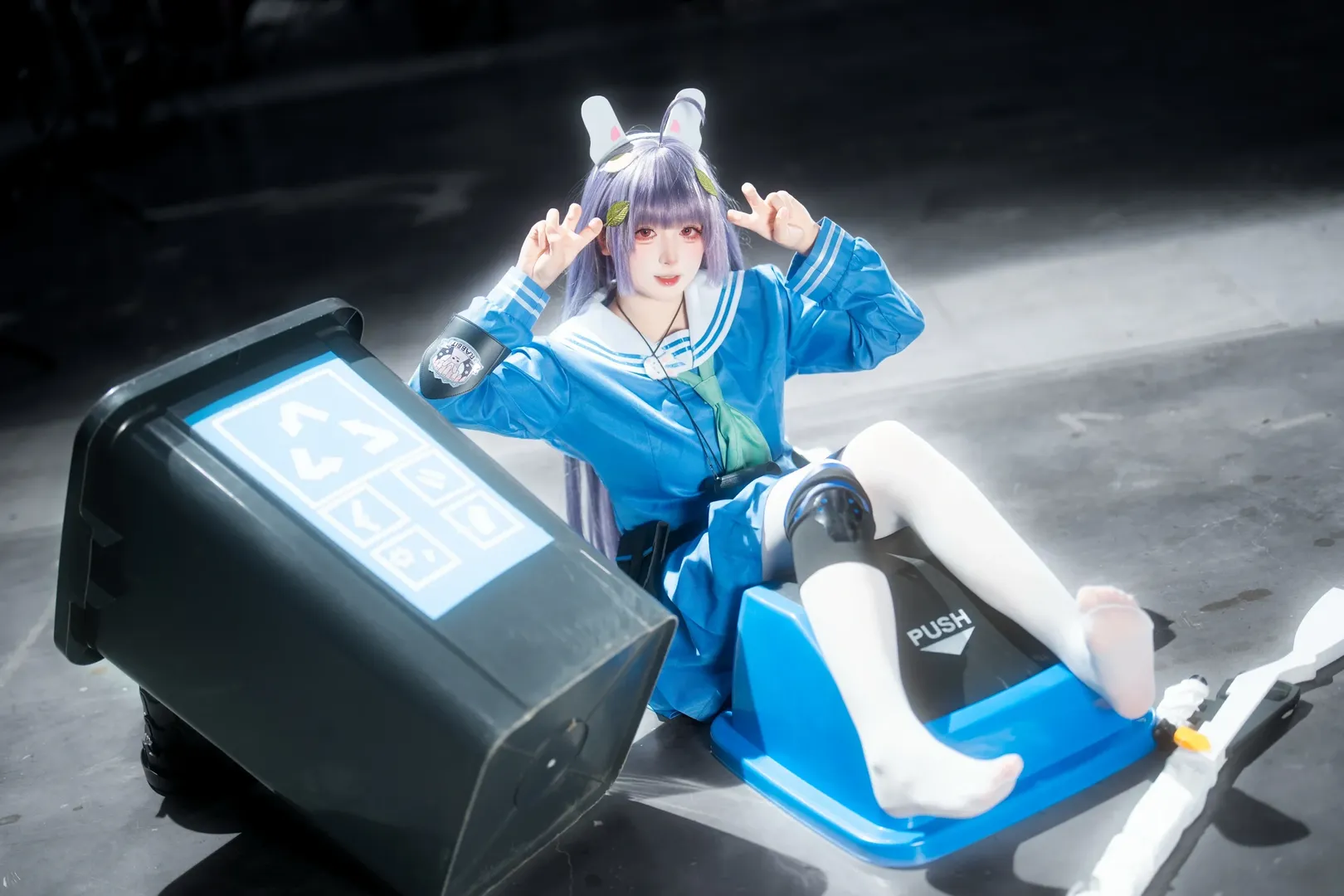 cosplay, 蔚蓝档案, 兔耳, 白丝, 霞沢美游cos - 第6张