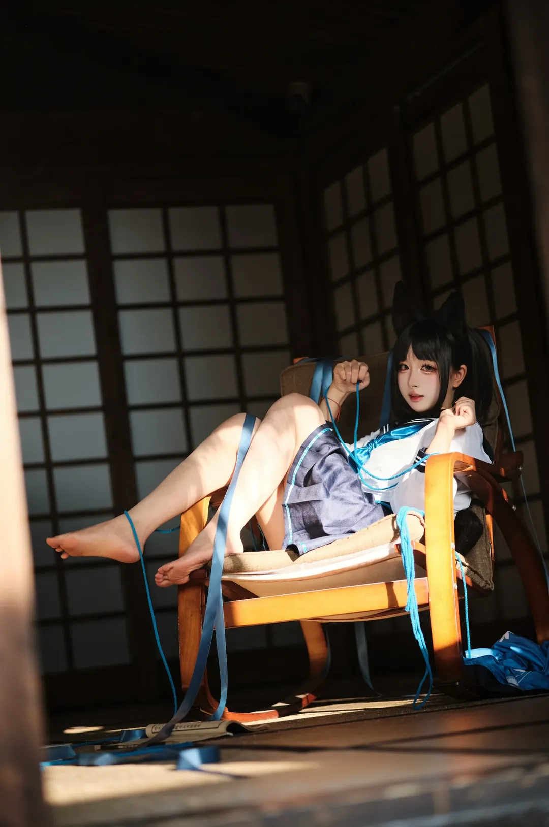 Blue Archive, Sailor suit, Kikyo cosplay, Animal ears, Japanese-style room - Image 1