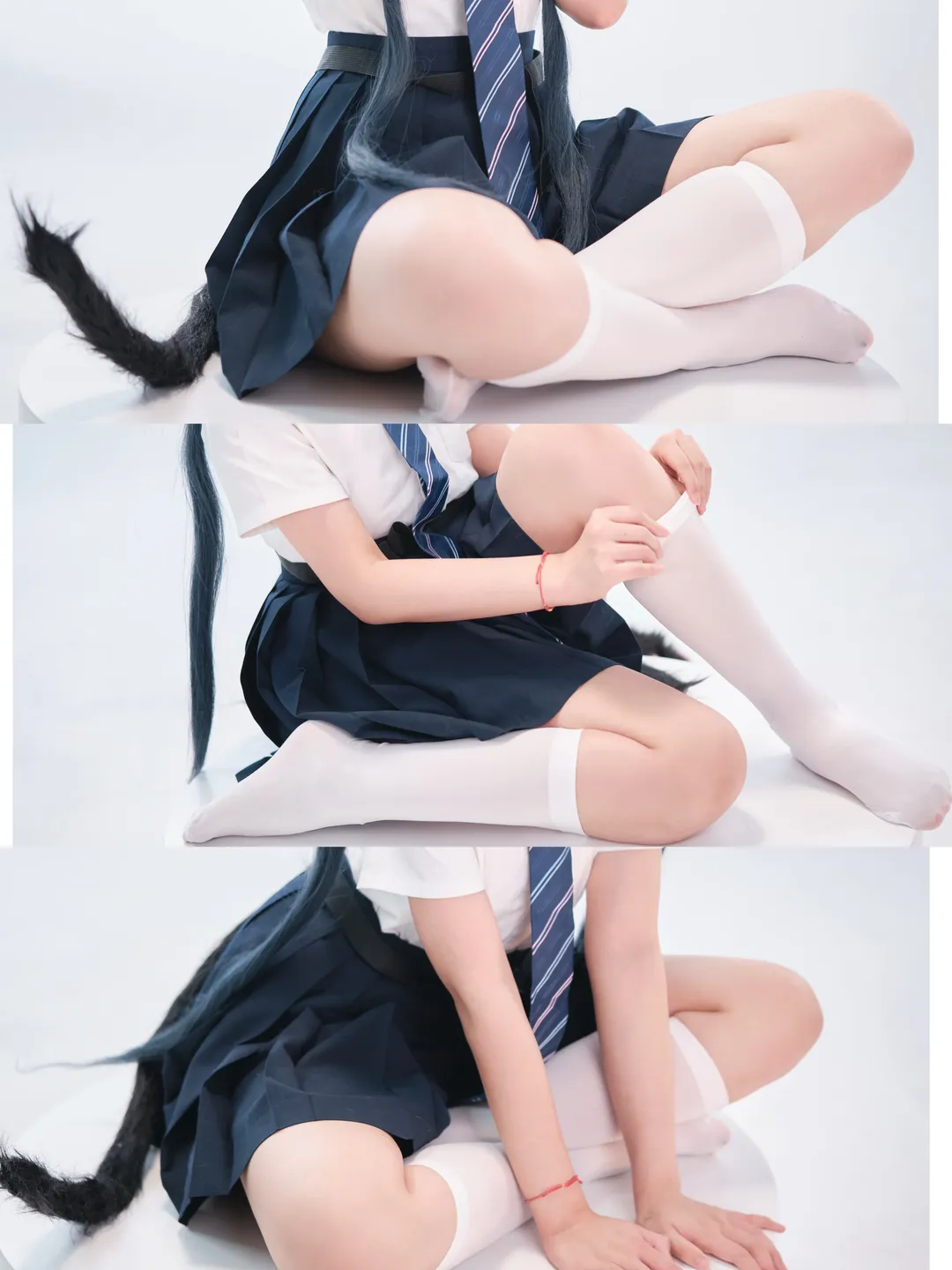 蔚蓝档案, 妃咲cos, 二次元cos摄影, 白丝过膝袜, JK制服cosplay - 第1张