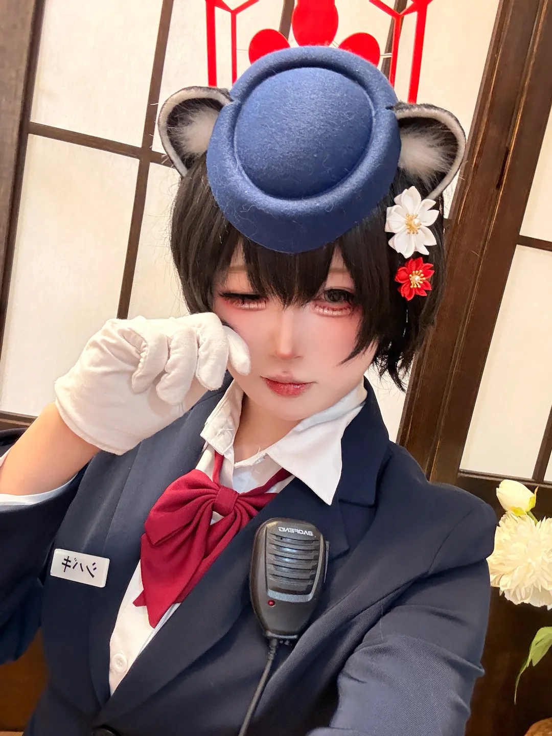 cosplay, 蔚蓝档案, 椿cos, 导游制服, 兽耳装 - 第1张
