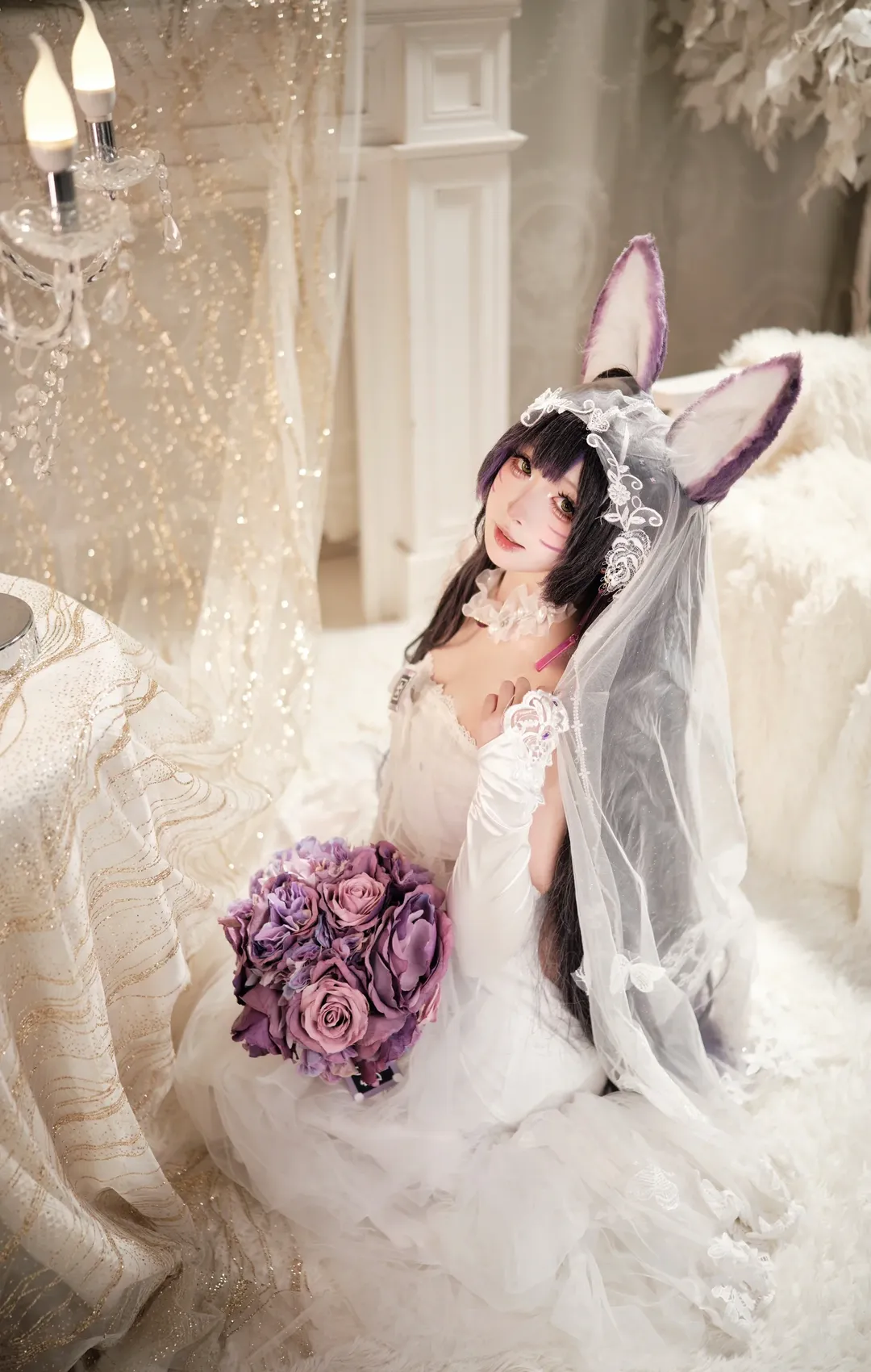 碧蓝航线, 婚纱cos, 武藏cos, cosplay摄影, 兔耳cos - 第1张