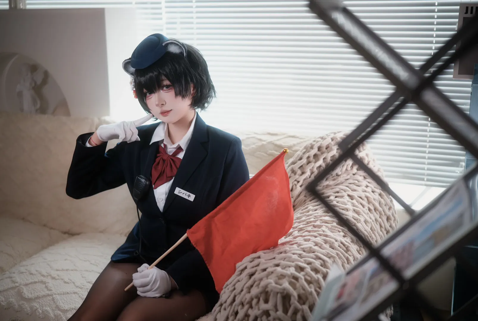 蔚蓝档案, 黑丝, cosplay摄影, 春日椿cos, 制服cos - 第3张