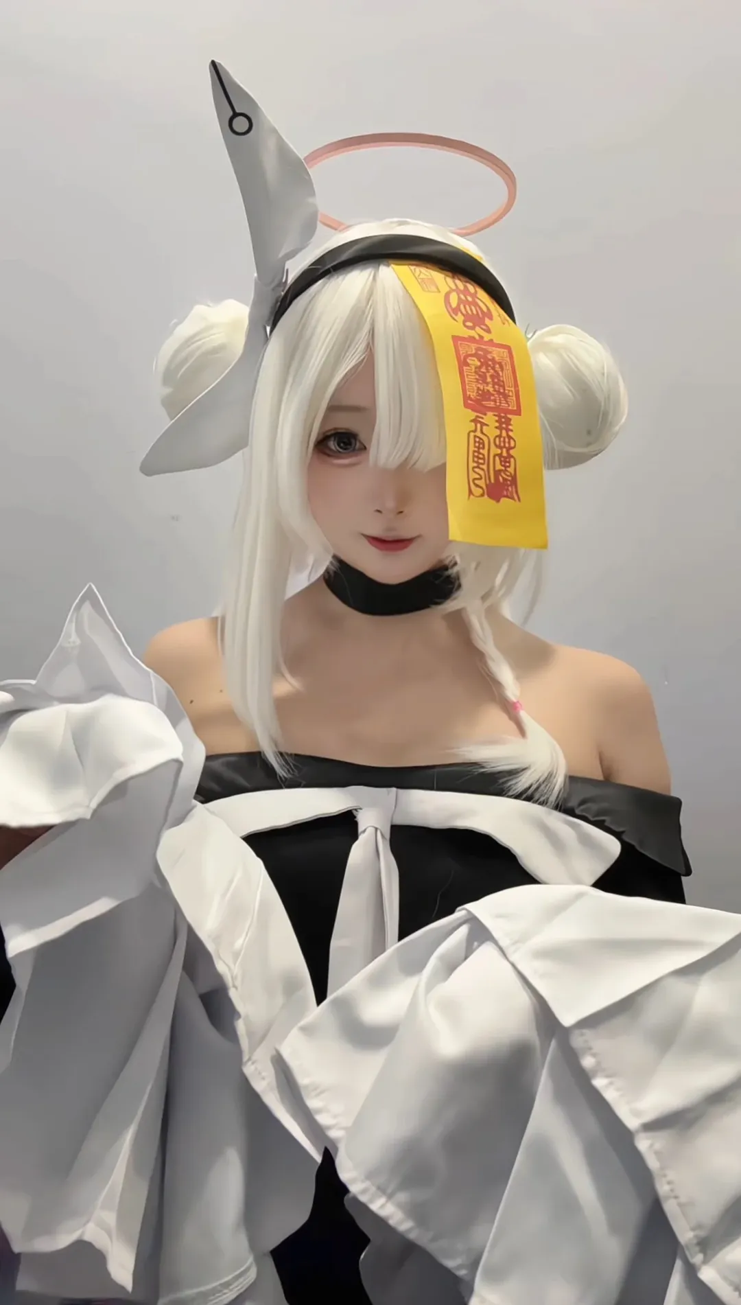 cosplay, 蔚蓝档案, 普拉娜cos, 白毛, 符咒