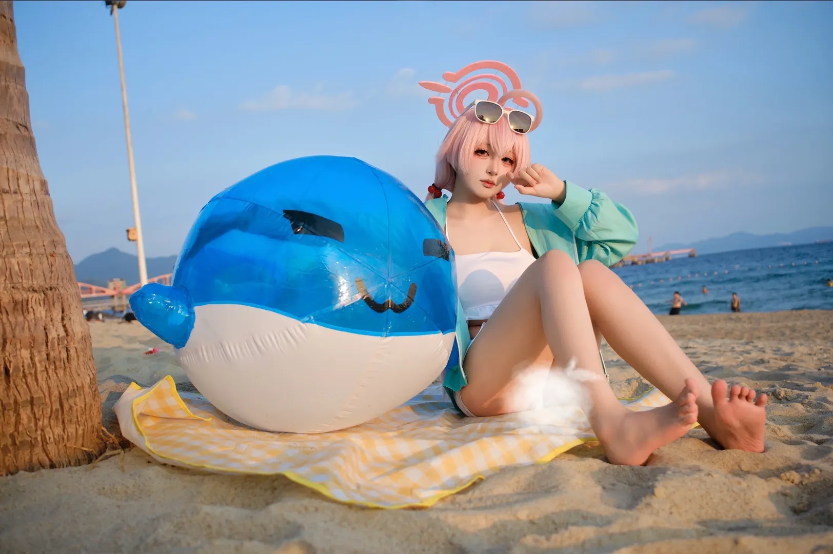 蔚藍檔案, Cosplay攝影, 小鳥遊星野cos, 夏日水著, 沙灘cosplay